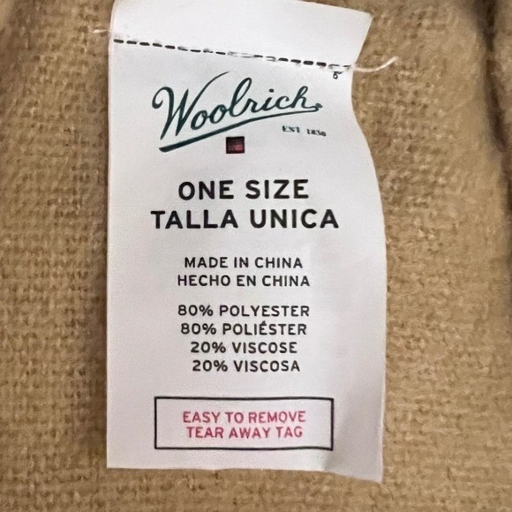 Woolrich Classic Plaid Poncho Neutral-tone Oatmeal Boho Hippie Fringe Soft Cozy - Picture 4 of 7